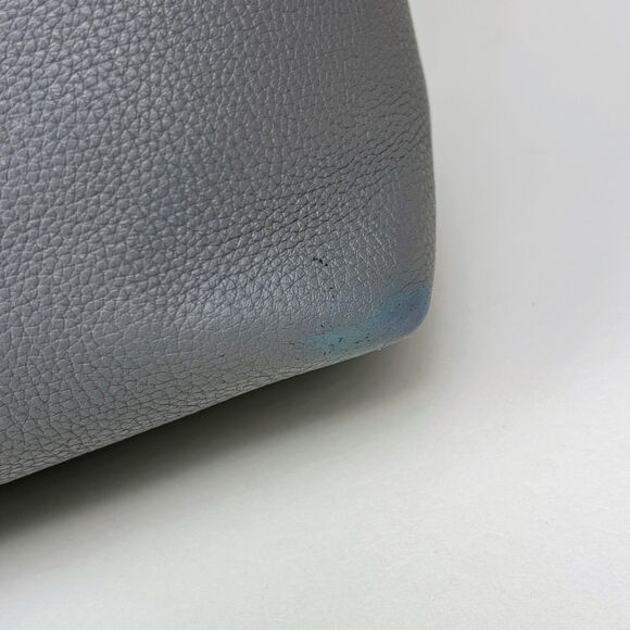 Rebecca Minkoff Sherry Leather Dog Clip Tote Shoulder Bag Zip Top Grey Taupe - Picture 12 of 16